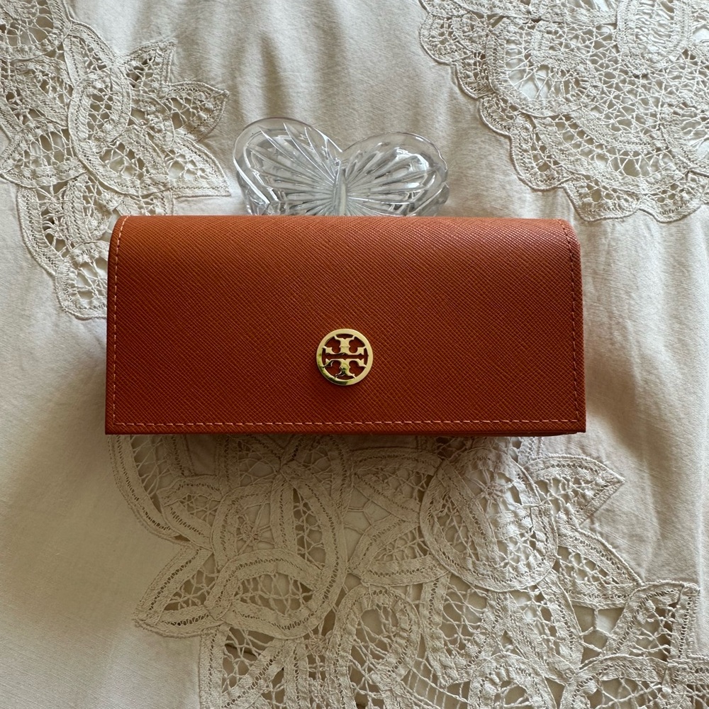 Tory Burch Orange Signature Sunglasses Case-